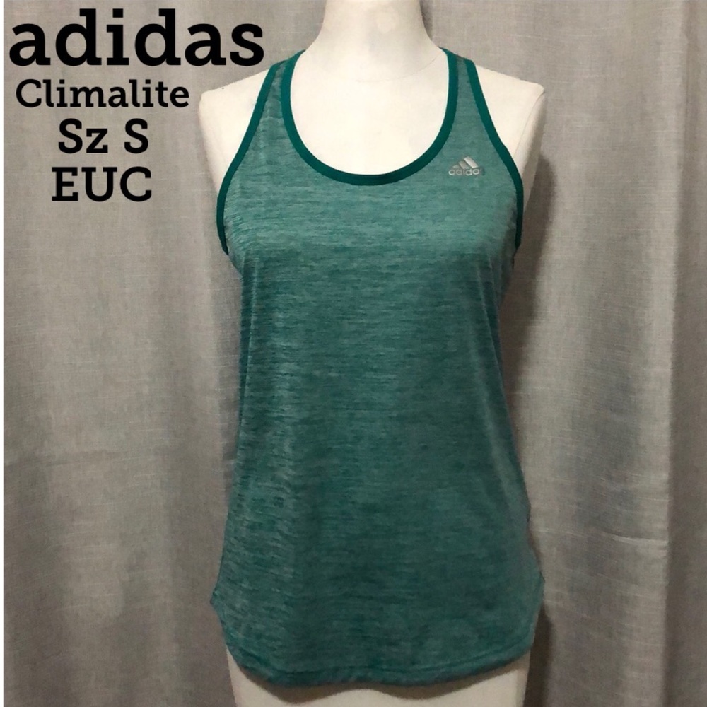 Adidas Racer Back Climalite Tank-Sz s-Teal-EUC-Worn 1x